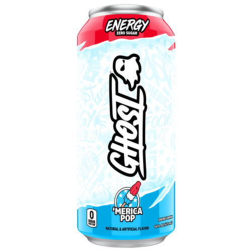 Ghost Zero Sugar 'Merica Pop Energy Drink - 16 Fluid Ounce