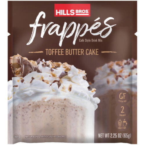 Hills Bros. Frappes Toffee Butter Cake Cafe Style Drink Mix