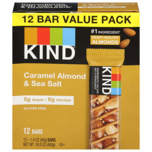 Kind Bars, Gluten Free, Caramel Almond & Sea Salt, Value Pack