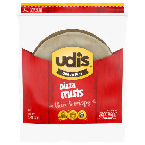 Udi's Pizza Crusts, Gluten Free, Thin & Crispy