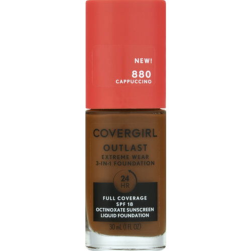 CoverGirl Foundation, 3-in-1, Cappuccino 880, SPF 18 - 30 Milliliter