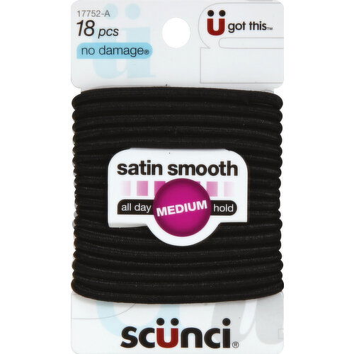 Scunci Elastics, Satin Smooth, Medium