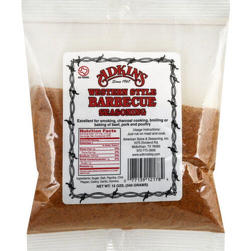 Adkins Seasoning, Barbecue, Western Style