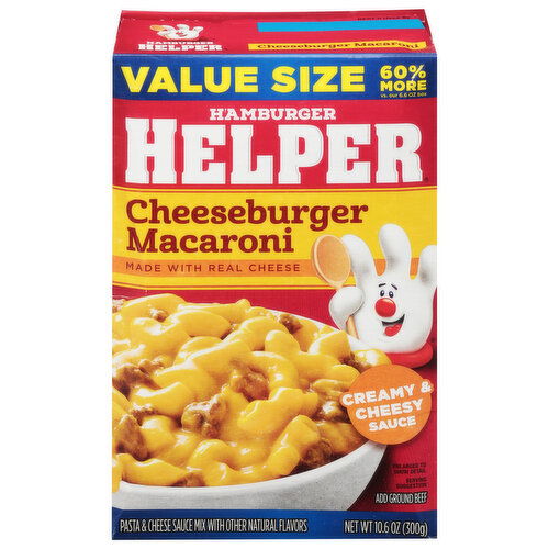 Helper Macaroni, Cheeseburger, Value Size