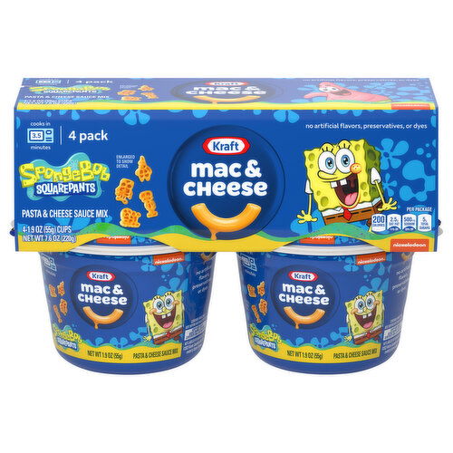 Kraft Spongebob Squarepants Mac & Cheese - 4 Each