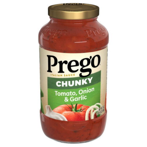 Prego Italian Sauce, Tomato, Onion & Garlic, Chunky