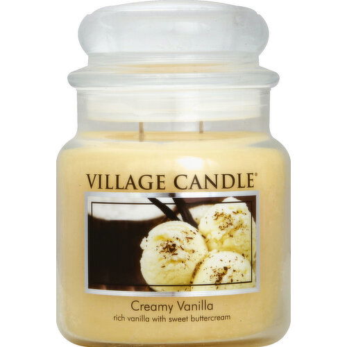 Village Candle Candle, Creamy Vanilla, Premium Jar