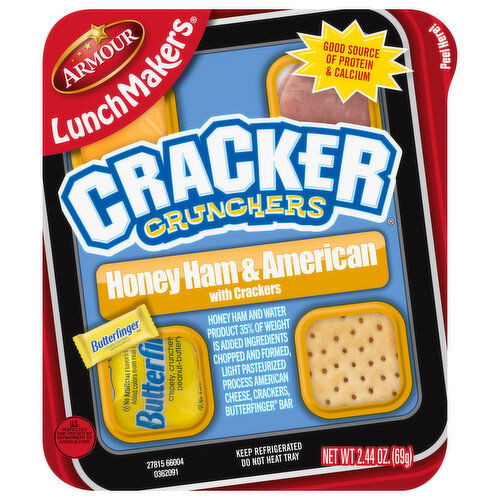 LunchMakers Honey Ham & American, with Crackers - 2.44 Ounce
