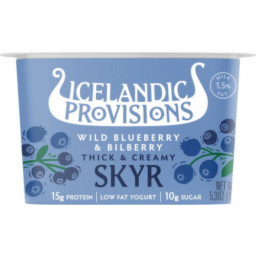 Icelandic Provisions Skyr, Low Fat, Wild Blueberry & Bilberry, Thick & Creamy