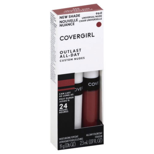 CoverGirl Lip Color, with Top Coat, Custom Nudes, Universal Nude 960 - 1 Each