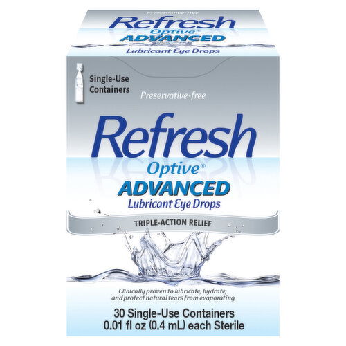 Refresh Eye Drops, Lubricant, Advance, Triple-Action Relief