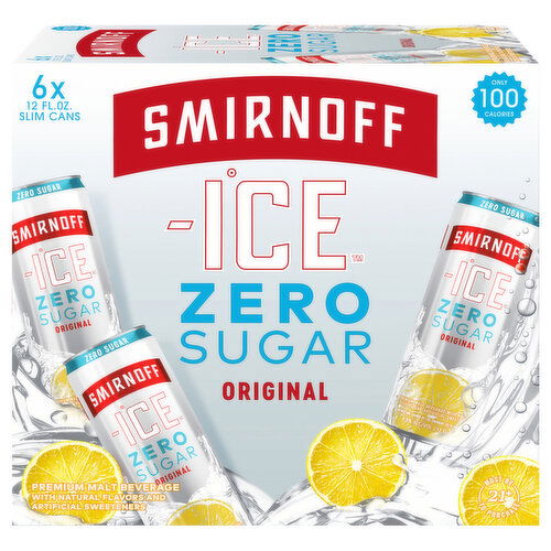 Smirnoff Ice Malt Beverage, Zero Sugar, Original