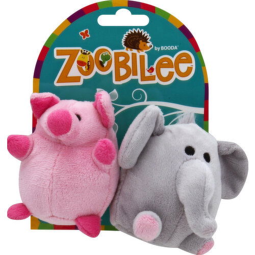 Zoobilee Dog Toy, Elephant and Pig