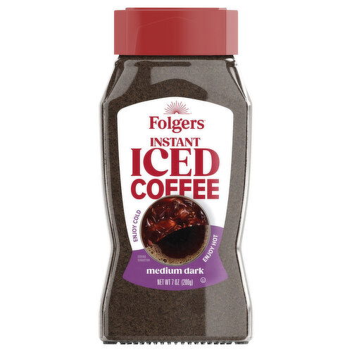 Folgers Coffee, Iced, Medium Dark, Instant - 7 Ounce