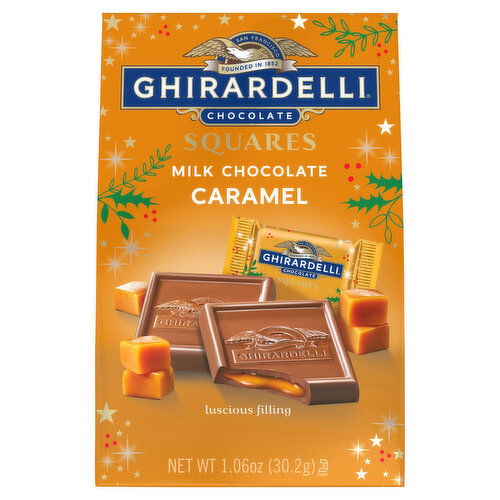 Ghirardelli Milk Chocolate, Squares, Caramel