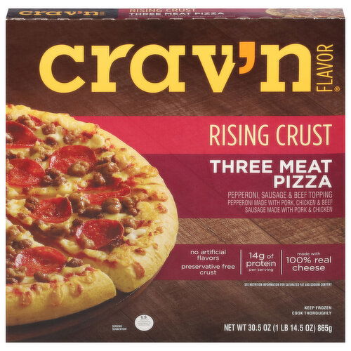 Crav'n Flavor Pizza, Rising Crust, Three Meat