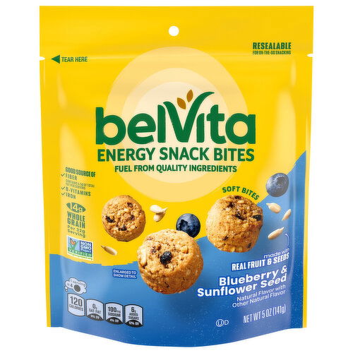 belVita Energy Snack Bites, Blueberry & Sunflower Seed