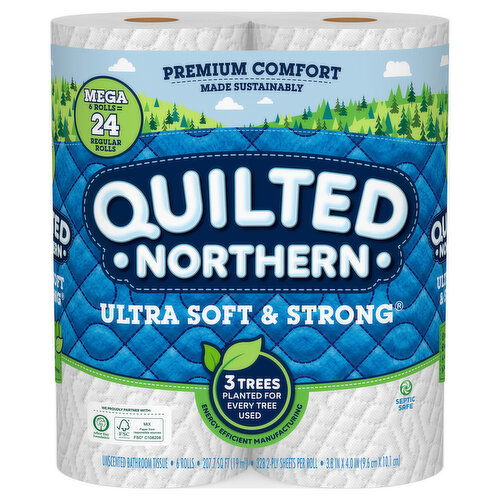 Quilted Northern Bathroom Tissue, Unscented, Mega Rolls, 2-Ply