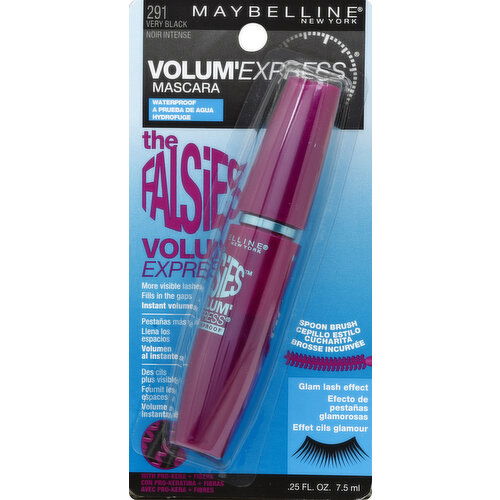 maybelline Mascara, Waterproof, Very Black 291