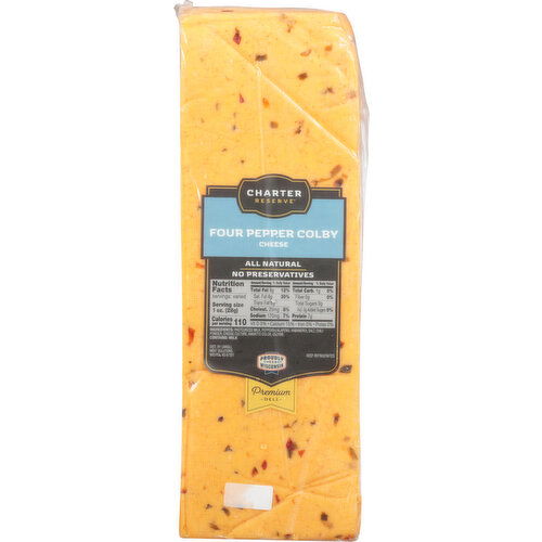 Charter Reserve Cheese, Four Pepper Colby, Premium Deli