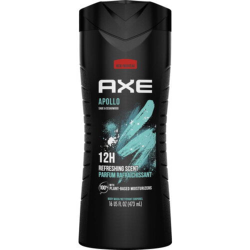 AXE Body Wash, Apollo, Sage & Cedarwood, 12H, Refreshing Scent