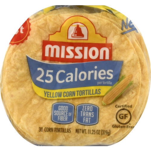 Mission Tortillas, Yellow Corn, Super Soft, 25 Calories