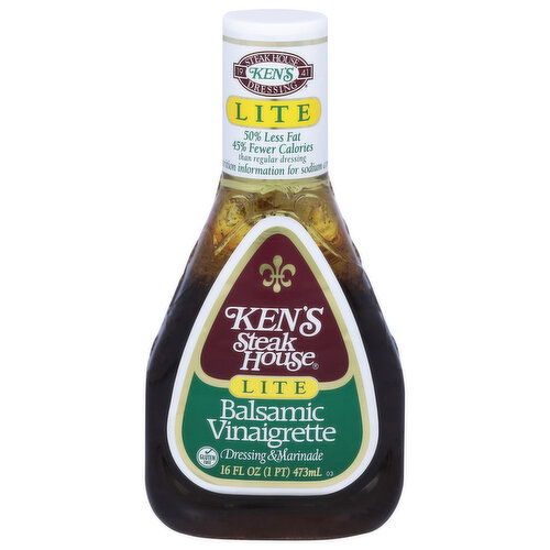 Ken's Steak House Lite Balsamic Vinaigrette Dressing & Marinade - 16 Fluid Ounce
