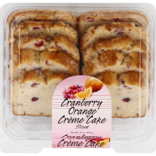 Olson's Baking Company Creme Cake, Orange, Cranberry, Sliced