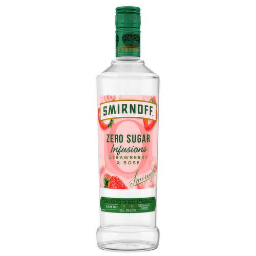 Smirnoff Strawberry & Rose Zero Sugar Infusions Vodka, 750 ml    