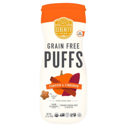 Serenity Kids Puffs, Grain Free, Pumpkin & Cinnamon