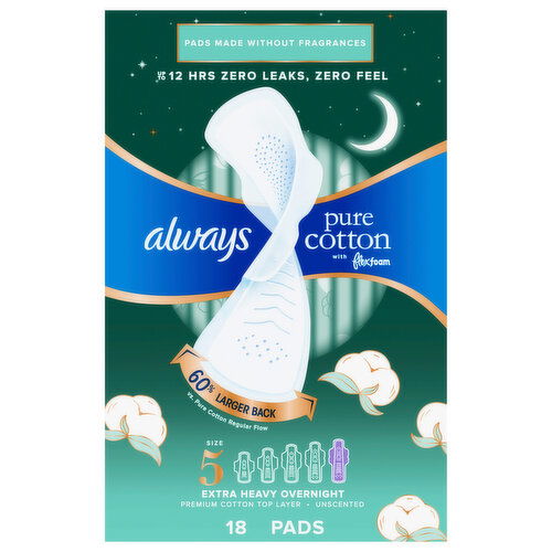 Always Pads, Extra Heavy Overnight, Unscented, Size 5