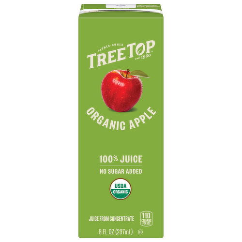 Tree Top 100% Juice, Organic, Apple - 8 Fluid Ounce
