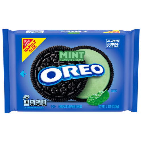 OREO Mint Creme Chocolate Sandwich Cookies, Family Size