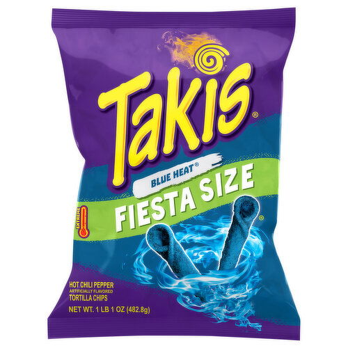 Takis Tortilla Chips, Blue Heat, Extreme, Fiesta Size