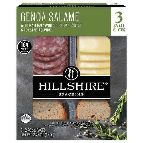 Hillshire Snacking Genoa Salame, 3 Small Plates Image 1 of 3