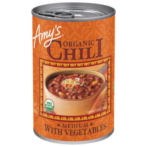 Amys Chili, Organic, with Vegetables, Medium