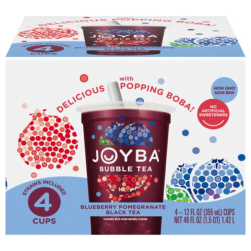 Joyba Blueberry Pomegranate Black Tea Bubble Tea - 4 Each