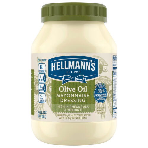 Hellmann's Olive Oil Mayonnaise Dressing - 30 Fluid Ounce