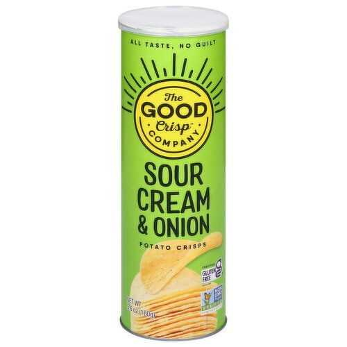 The Good Crisp Company Potato Crisps, Sour Cream & Onion - 5.6 Ounce