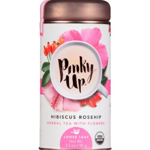 Pinky Up Herbal Tea with Flowers, Hibiscus Rosehip. Loose Leaf