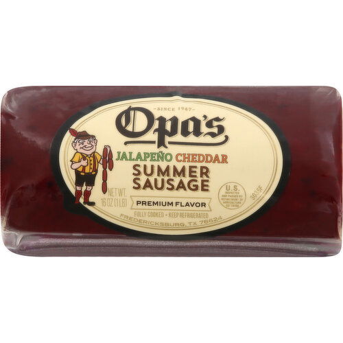 Opas Summer Sausage, Jalapeno Cheddar