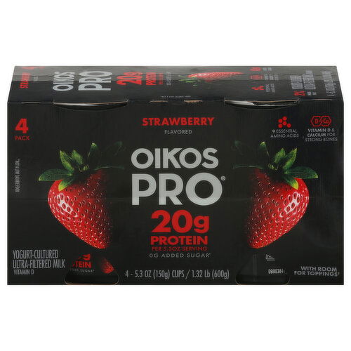 Oikos Pro Yogurt,  Strawberry, 4 Pack