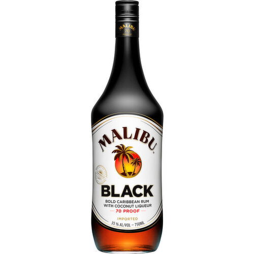 Malibu Caribbean Rum, Bold, Black