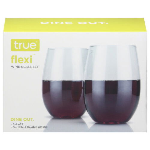 True Wine Glass Set, Durable & Flexible Plastic - 1 Each