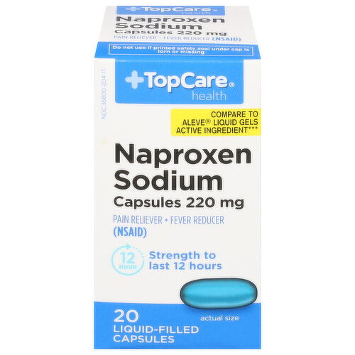 TopCare Naproxen Sodium, 220 mg, Liquid-Filled Capsules