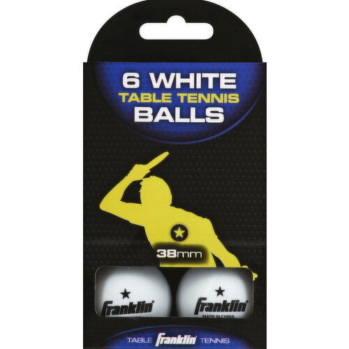 Franklin Table Tennis Balls, White, 38 Millimeters