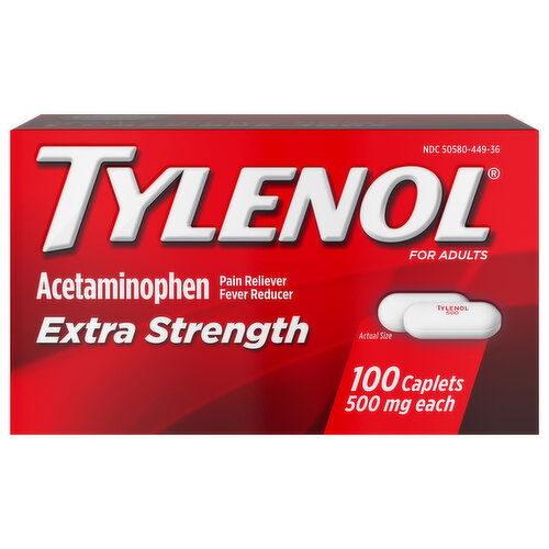 Tylenol Acetaminophen, Extra Strength, 500 mg, Caplets