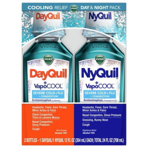 Vicks Severe Cold & Flu + Congestion, DayQuil/NyQuil, Day & Night Pack