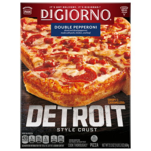 DiGiorno Pizza, Detroit Style Crust, Double Pepperoni