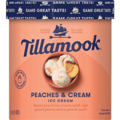 Tillamook Ice Cream, Peaches & Cream